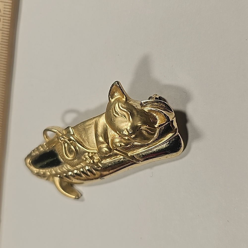 Cat in a shoe Brooch - Picture 4 of 8
